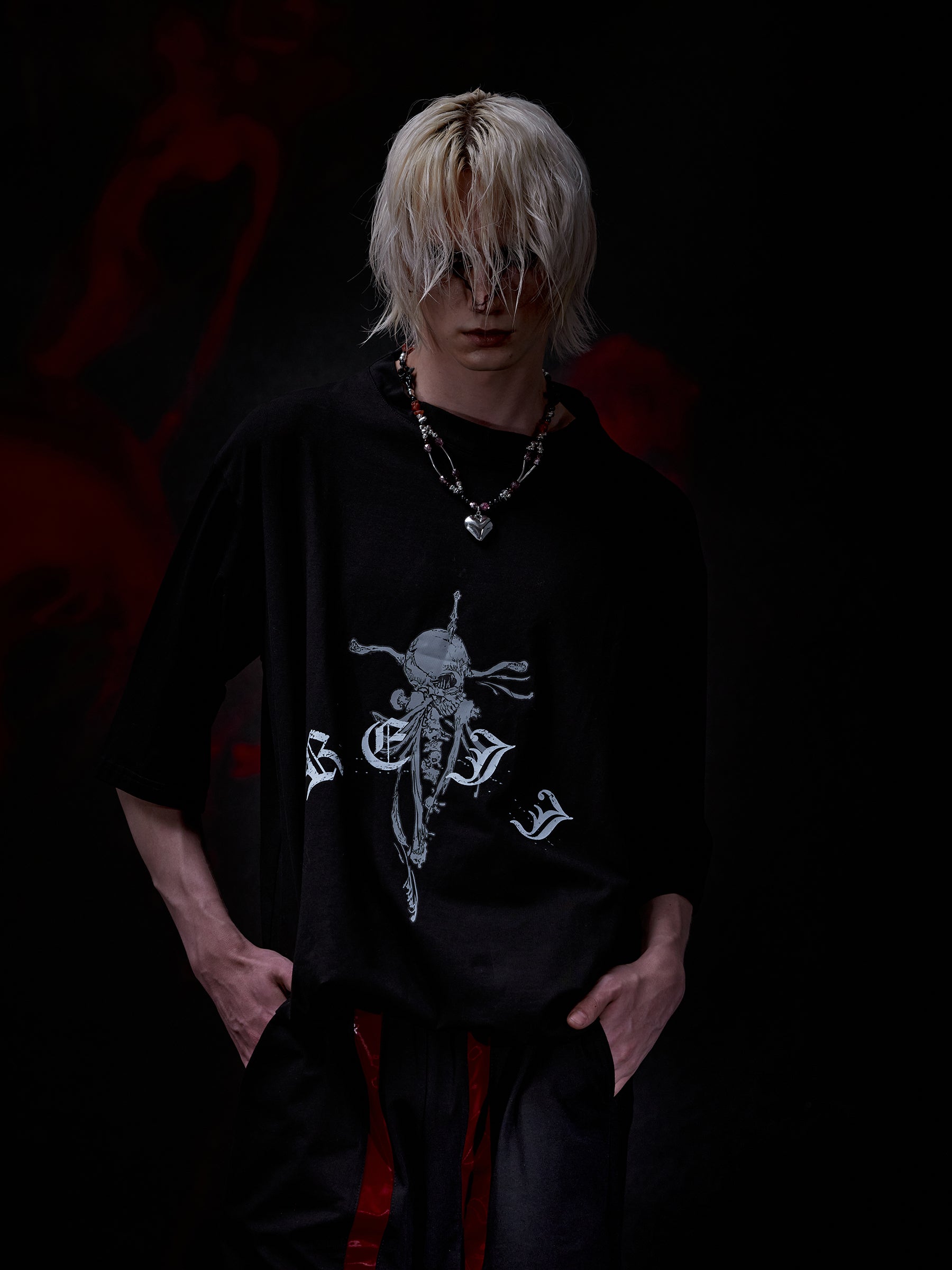 REJJ "Sword in the Skull" Print Loose T-shirt