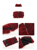 Load image into Gallery viewer, REJJ Red and Black Plush Tube Top
