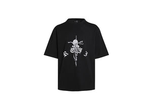 REJJ "Sword in the Skull" Print Loose T-shirt