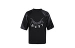 Load image into Gallery viewer, REJJ Acetate Imitated Leather Splicing Print T-shirt
