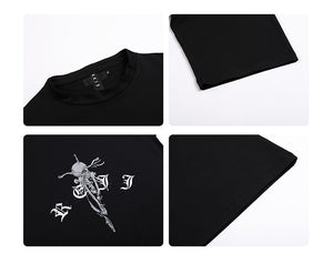 REJJ "Sword in the Skull" Print Loose T-shirt