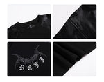 Load image into Gallery viewer, REJJ Acetate Imitated Leather Splicing Print T-shirt
